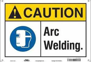 CONDOR 473V94 Safety Sign, 10 in Height, 14 in Width, Polyethylene, Horizontal