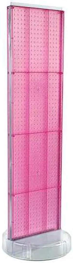 AZAR DISPLAYS 700780-PNK 2 Sided- Pink Pegboard Floor Display On A Revolving