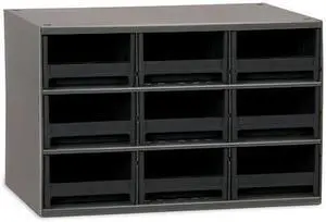 AKRO-MILS 19909BLK Drawer Bin Cabinet with 9 Drawers, Plastic, 17 in W x 11 in