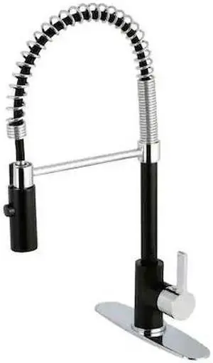 Gourmetier LS8777CTL Continental Kitchen Faucet with Pull-Down Sprayer, Matte Black/Chrome