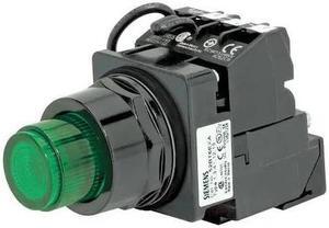 SIEMENS US2:52BT6G3A Illuminated Push Button,30mm,Green,6VAC