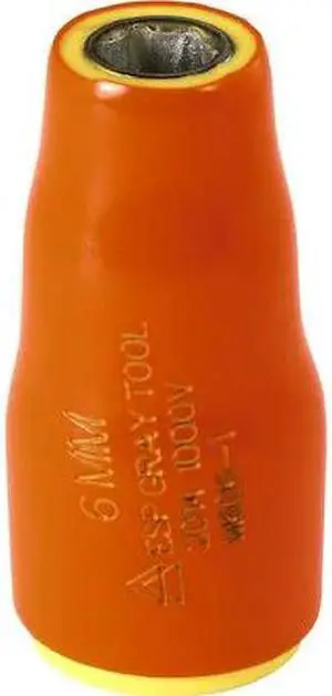 GRAY TOOLS M606-I 6mm X 1/4" Drive, 6 Point Standard Length, 1000V Insulated