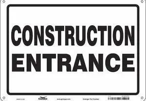 CONDOR 476H77 Safety Sign, 10 in Height, 14 in Width, Polyethylene, Horizontal