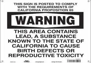 CONDOR 486C27 Chemical Sign, 10 in H, 14 in W, Polyethylene, Horizontal