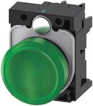 SIEMENS 3SU1102-6AA40-1AA0 Pilot Light Complete,Round Shape,Green
