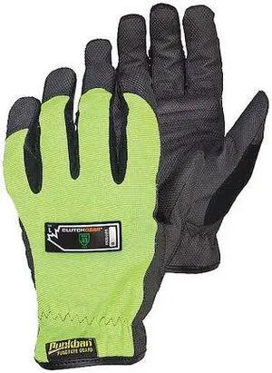 SUPERIOR GLOVE MXHVPB/XXL Mechanics Gloves, 2XL, Black/Lime, Single Layer,