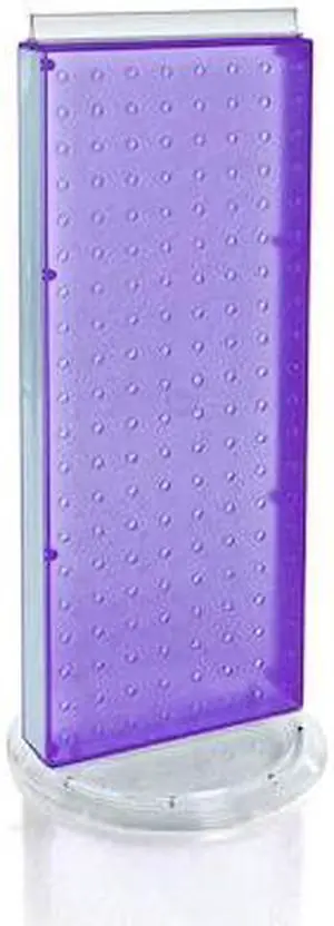 AZAR DISPLAYS 700508-PUR Revolving 8"W x 20.625"H Pegboard Counter Display