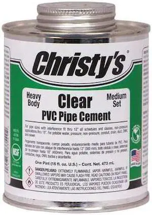 CHRISTYS RH-HCLV-PT-12 Pipe Cement,Clear,16 oz.