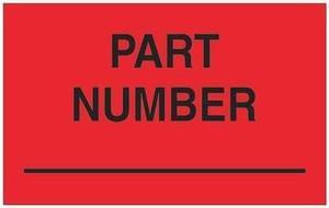 TAPE LOGIC DL1169 Labels, "Part Number", 1 1/4"x2", Fluorescent Red, 500
