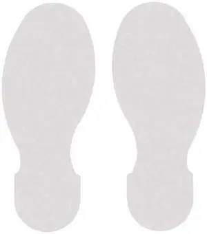 BRADY 104411 Floor Marking Tape,Foot Shape,Wht,PK10