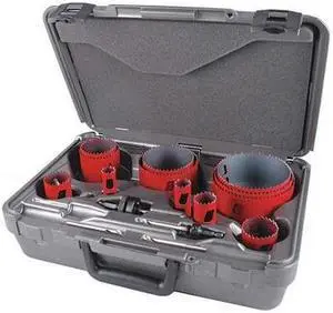 MORSE MHS16P Hole Saw Kit,Saw Sizes 3/4" to 4-1/2"