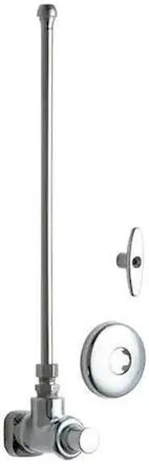 CHICAGO FAUCETS 1017-ABCP Water Supply Stop,Angle Body,1/2 FNPT
