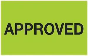 TAPE LOGIC DL1153 Tape Logic® Labels, "Approved", 1 1/4" x 2", Fluorescent