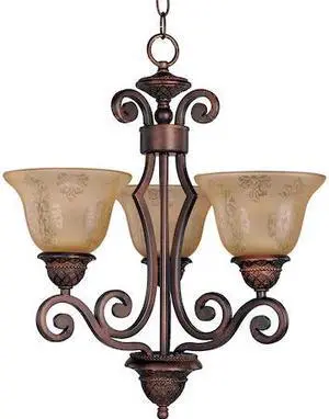 MAXIM 11235SAOI Symphony 3-Light 19" Wide Oil Rubbed Bronze Chandelier
