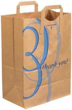PARTNERS BRAND BGFH102UP 12" x 7" x 17" Flat Handle Grocery Bags, PK 300