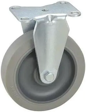 ZORO SELECT 4DE69 Rigid Plate Caster,TPR,5 in.,250 lb.