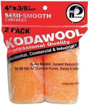 PREMIER 2KW438 4" Paint Roller Cover, 3/8" Nap, Polyester/Knitted Wool