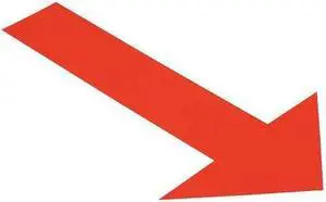 MIGHTY LINE ARROW10R Arrow Tape Floor Marking Vinyl Red, 6" W x 10" L, 50 mil MIGHTY LINE ARROW10R Arrow Tape Floor Marking Vinyl Red, 6" W x 10" L, 50 mil
