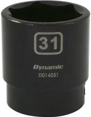DYNAMIC D014031 1/2" Drive Standard Socket, Black Phosphate, Tools 1/2" Drive 6
