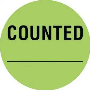 TAPECASE 16U931 Inventory Control Label Green, Counted, Pk1000