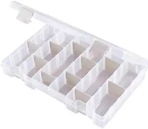 FLAMBEAU T4008 Adjustable Compartment Box with 4 to 24 compartments, Plastic, 1