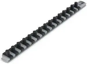 TEKTON OSR12315 3/8 Inch Drive x 13 Inch Socket Rail, 15 Clips (Gray)