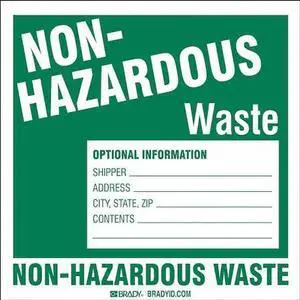 BRADY 121154 Hazardous Waste Label,Vinyl,PK100