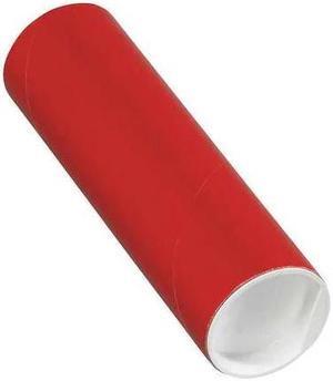 PARTNERS BRAND P2006R Mailing Tubes with Caps, 2" x 6", Red, 50/Case