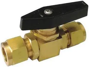 ZORO SELECT G-PMYS-38 3/8" Compr Brass Mini Ball Valve Inline