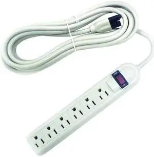 POWER FIRST 52NY42 Surge Protector Outlet Strip,White