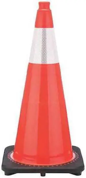 ZORO SELECT RS70032CT3M6 Traffic Cone, PVC, High-Intensity Prismatic, 28 in
