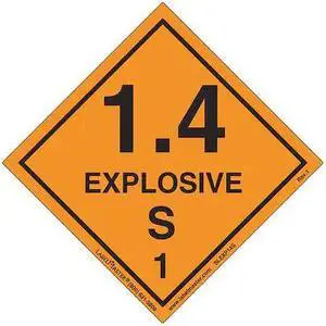 LABELMASTER SLEXP14S Explosive 1.4 S Label,Vinyl,PK500
