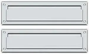 13.13 in. Solid Brass Mail Slot w Back Plate (Chrome)