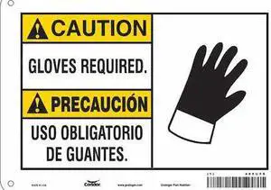 CONDOR 465U58 Safety Sign,Personal Protection,7" H, 465U58