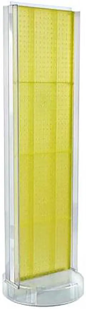AZAR DISPLAYS 700788-YEL 2 Sided- Yellow Pegboard Floor Display w/C-Channel