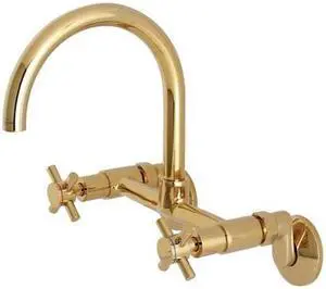 CONCORD KS414PB KS414PB 8-Inch Adjustable Center Wall Mount Kitchen Faucet