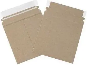 PARTNERS BRAND RM9K Self-Seal Flat Mailers, 6" x 6", Kraft, PK200