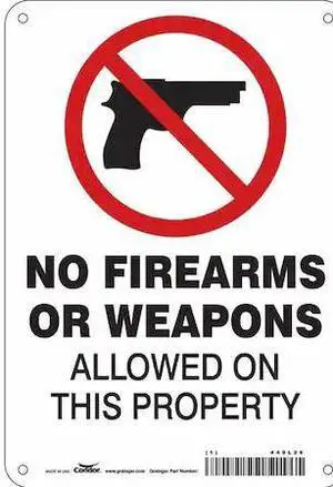 CONDOR 449L26 Safety Sign, 10 in Height, 7 in Width, Aluminum, Horizontal