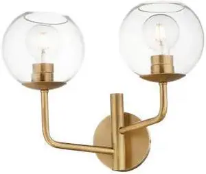 MAXIM 38412CLNAB Branch 2-Light 17.5" Wide Natural Aged Brass Vanity Light