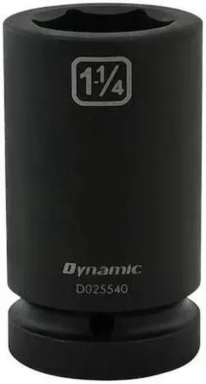 DYNAMIC D025540 1" Drive Deep Socket, Black Phosphate, Tools 1-1/4" X 1" Drive,
