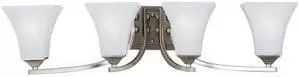MAXIM LIGHTING 20101FTSN Aurora 4-Light 29.5" Wide Satin Nickel Vanity Light MAXIM LIGHTING 20101FTSN Aurora 4-Light 29.5" Wide Satin Nickel Vanity Light
