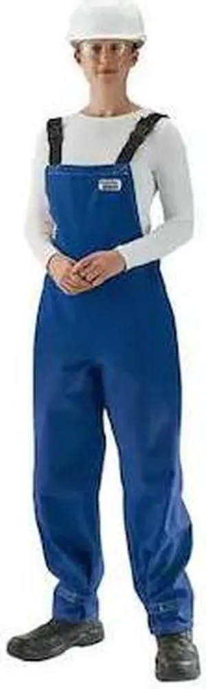 ANSELL 66-672 Alphatec Breathable Blue Bibbed Poly Overall, Nomex, 31 in