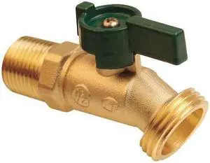 ZORO SELECT 6PDZ6 Hose Bibb,Quarter Turn,1/2In, Brass