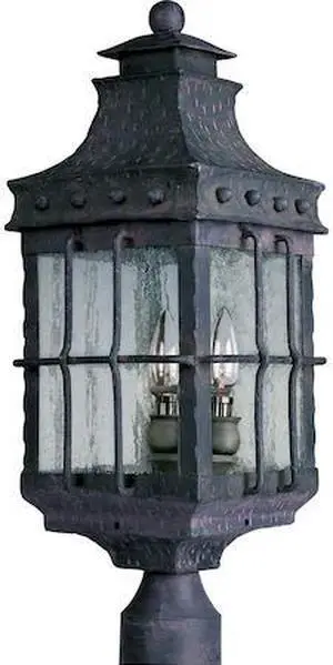 MAXIM 30080CDCF Nantucket 3-Light 8.5" Wide Country Forge Outdoor Pole/Post
