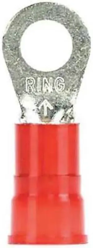 3M MN8-14R/SK Ring Terminal, 1/4 in Stud Size, 8 AWG, 1,000 V, Nylon Insulated,