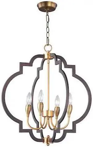 MAXIM 20293OIAB Crest 4-Light 22.25" Wide Oil Rubbed Bronze / Antique Brass