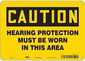 CONDOR 465Y17 Safety Sign, 7 in Height, 10 in Width, Aluminum, Vertical
