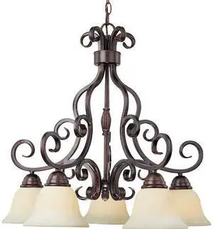 MAXIM 12206FIOI Manor 5-Light 25.5" Wide Oil Rubbed Bronze Chandelier