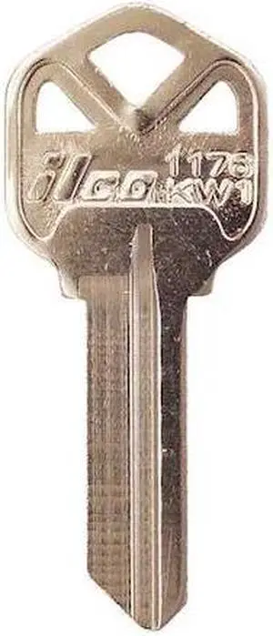 KABA ILCO 1176-KW1 Key Blank,Brass,Type KW1,PK10