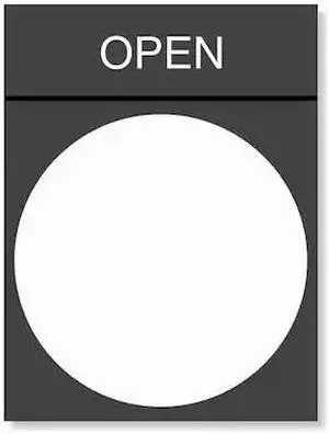 SCHNEIDER ELECTRIC ZBY2313 Legend Plate,Open,White/Black and Red